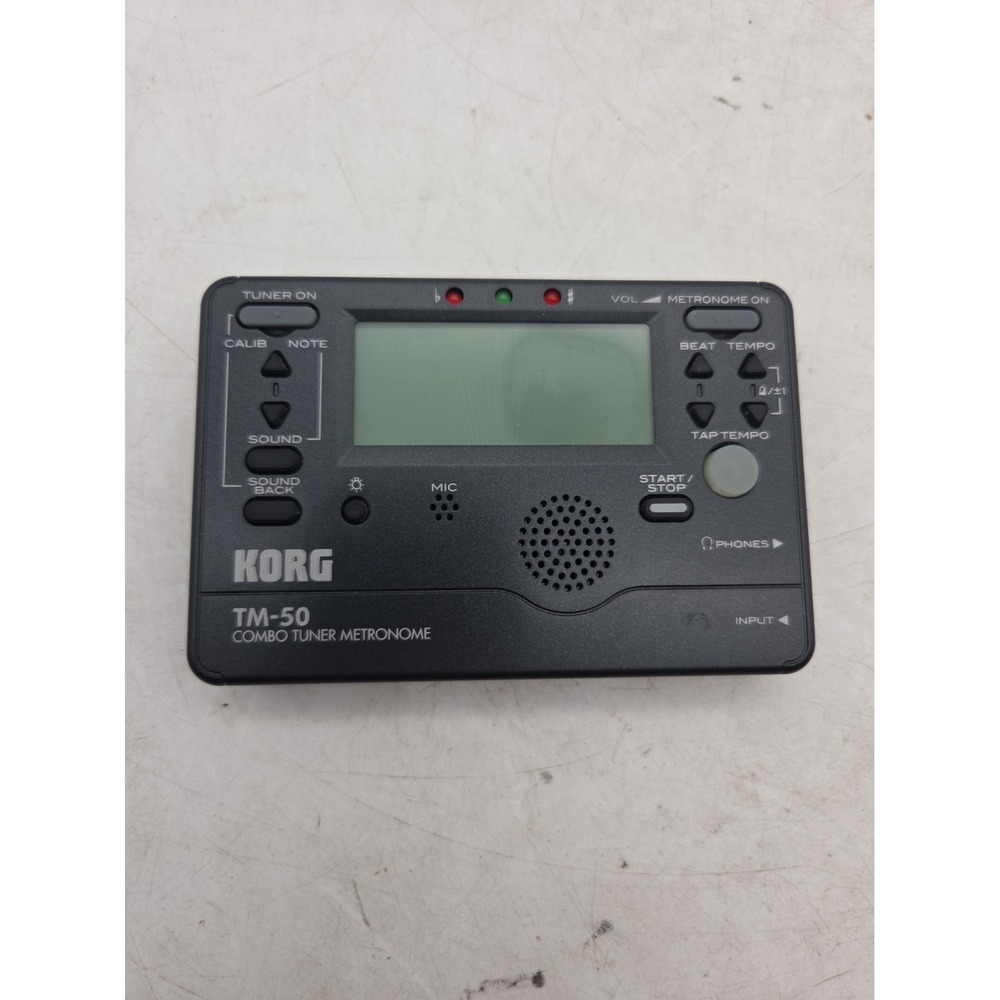 Korg TM-50 Combo Instrument Tuner and Metronome Black  Excellent - TESTED WORKS